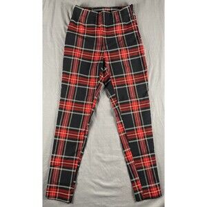 Time and Tru Millennium Skinny Pants Womens Size 2 Plaid Zipper Stretch